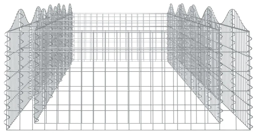 vidaXL Συρματοκιβώτιο Τοξωτό 400x100x50 εκ. από Γαλβανισμένο Σίδερο