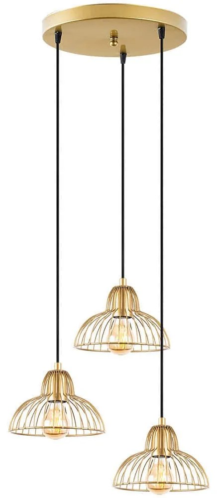 Φωτιστικό Οροφής Dopo 942FLG1438 44x44x114cm 3xE27 40W Gold Opviq