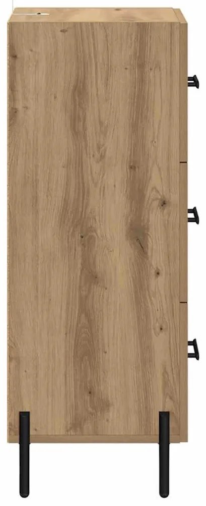 vidaXL Πλαϊνό γραφείο με συρτάρι artisan δρυς 34 x 34.5 x 90 εκ