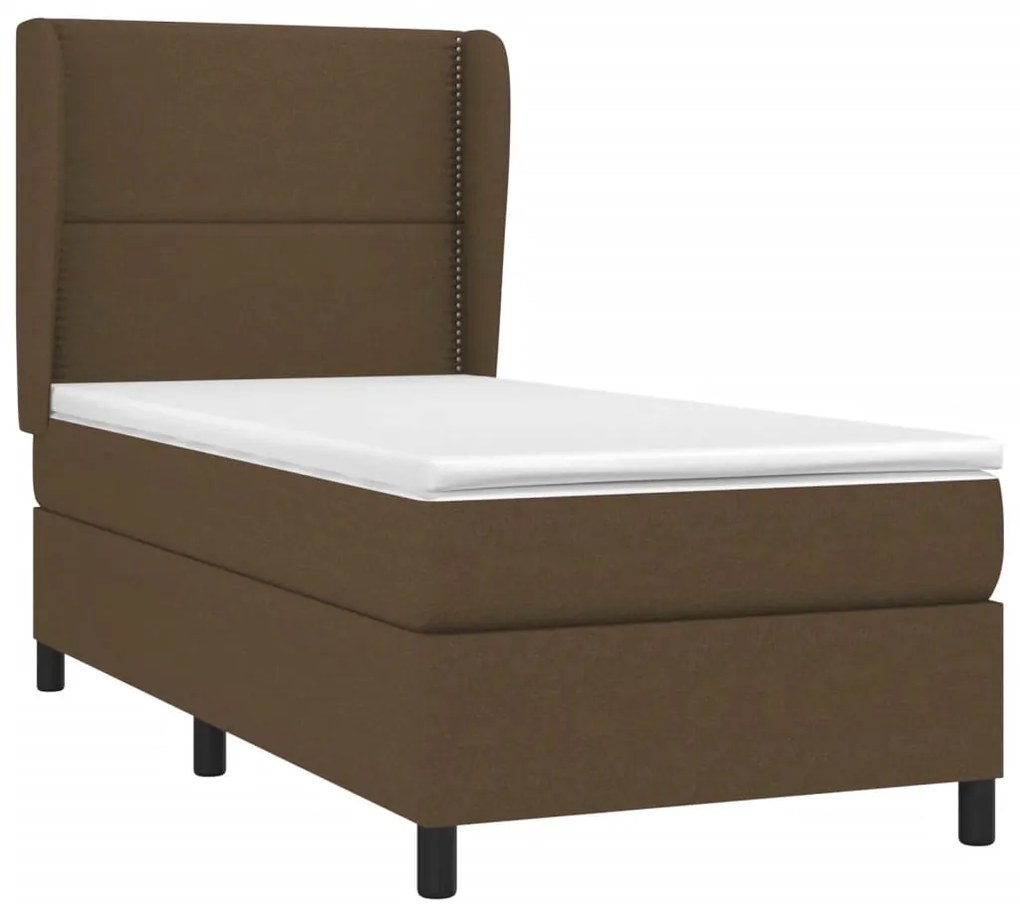 ΚΡΕΒΑΤΙ BOXSPRING ΜΕ ΣΤΡΩΜΑ ΣΚΟΥΡΟ ΚΑΦΕ 90X200 ΕΚ. ΥΦΑΣΜΑΤΙΝΟ 3127856