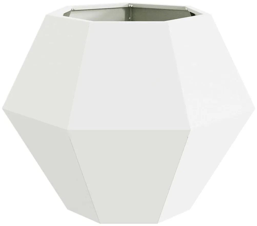 vidaXL Γλάστρα Λευκό 75 x 75 x 60 εκ Ατσάλι