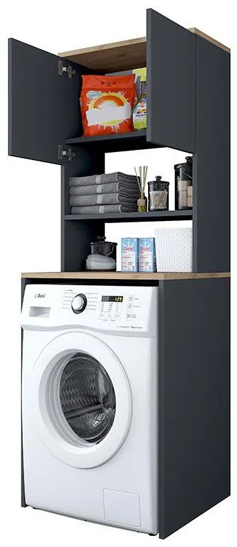 Σετ μπάνιου Rasmus ανθρακί-φυσικό 65x60x183.6εκ. 65x60x183.6 εκ.