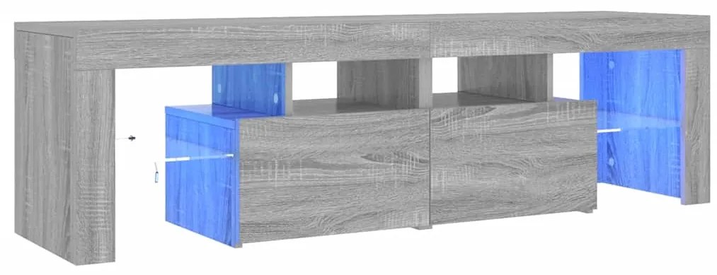 vidaXL Έπιπλο Τηλεόρασης με LED Γκρι Sonoma 140 x 36,5 x 40 εκ.