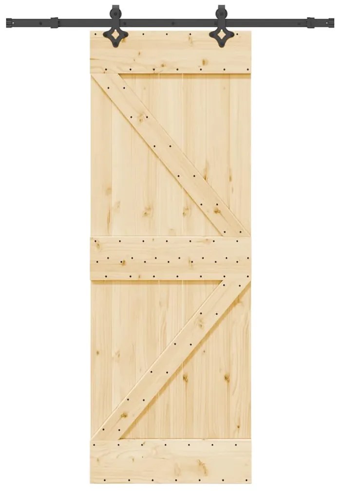 Συρόμενη Μεσόπορτα με Μηχανισμό 70 x 210 εκ. Μασίφ Ξύλο Πεύκου