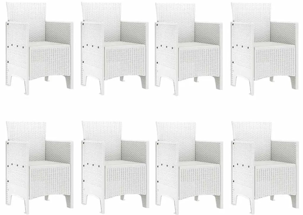 vidaXL Σέτ φαγητού για κήπο 9 pcs Ανοιχτό γκρι Rattan Polt