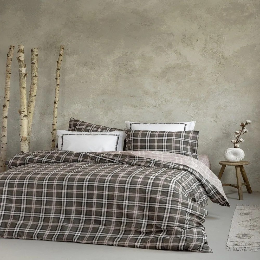 Παπλωματοθήκη Calida (Σετ 2τμχ) Grey-Beige Nima Μονό 160x240cm 100% Cotton