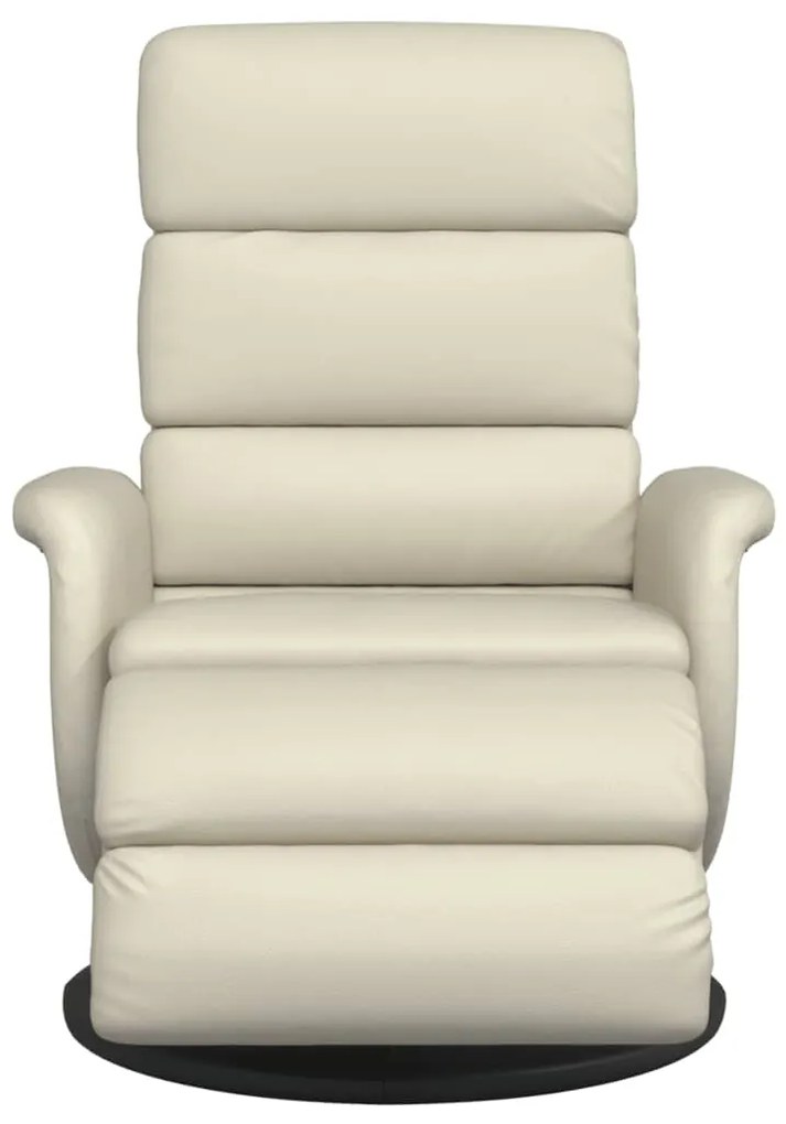 vidaXL Πολυθρόνα Ανακλινόμενη με Υποπόδιο Κρεμ από Συνθετικό Δέρμα