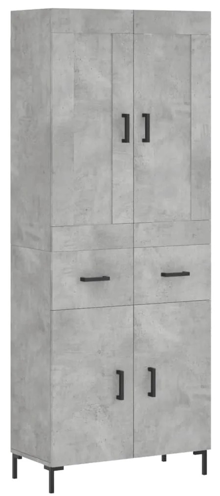 vidaXL Ντουλάπι Γκρι Σκυροδέματος 69,5x34x180 εκ. Επεξεργασμένο Ξύλο