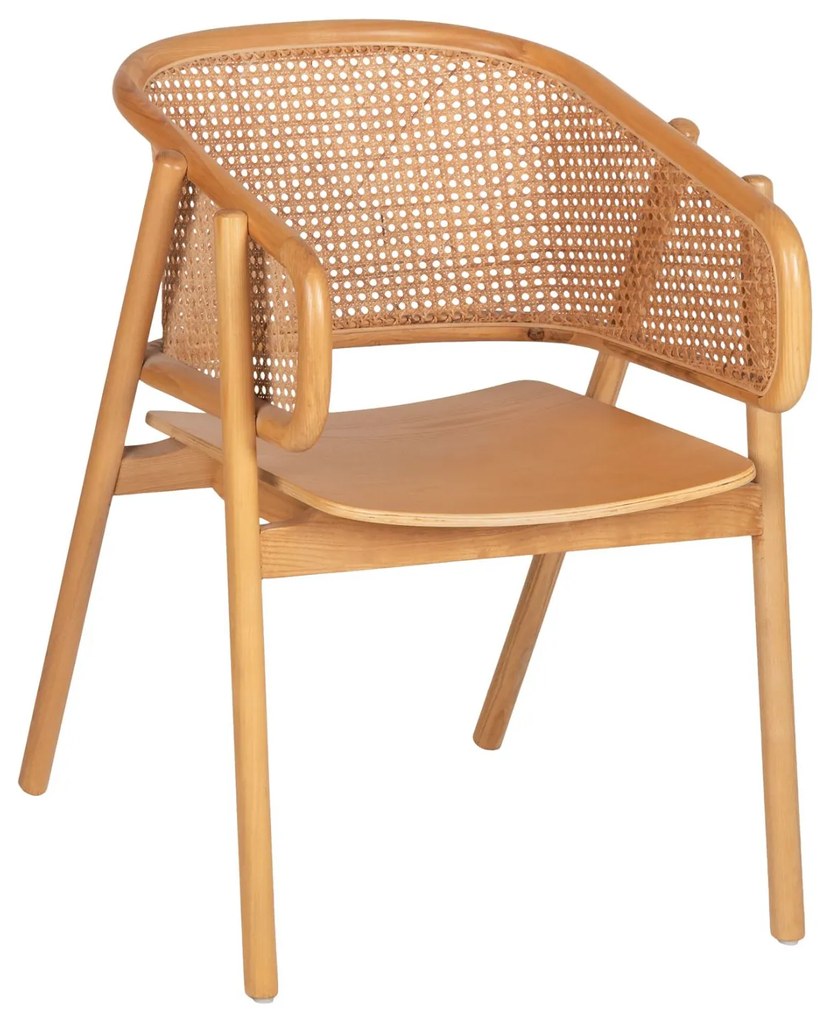 Πολυθρόνα Kenlee Φράξινος Και Φυσικο Rattan Rattan Σε Φυσικο 57,5x55x81Yεκ.