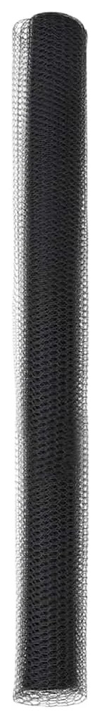 vidaXL Φράχτης Εξαγώνου Γκρι 1,6 x 25 m PVC