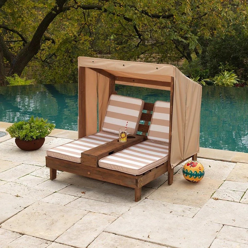 Ανάκλινδρο KidKraft Double Chaise Lounge-Μπλε-Λευκό