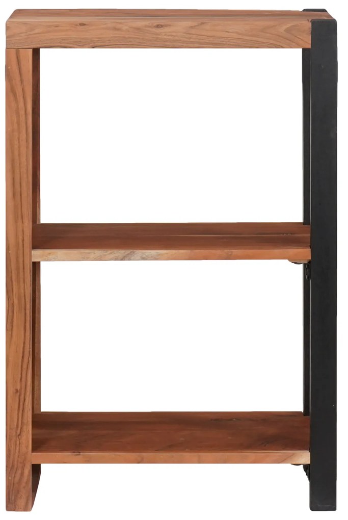 vidaXL Βιβλιοθήκη Καφέ, Μαύρο 50 x 30 x 75 εκ Στερεό Ξύλο Ακακίας