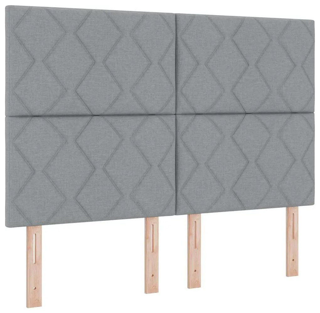 vidaXL Υφασμάτινο Κεφαλάρι Geometric Ανοιχτό γκρι 140 cm ύφασμα