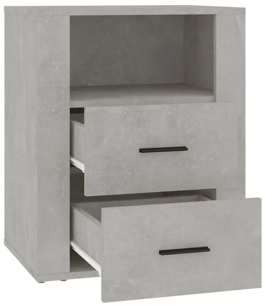 vidaXL Κομοδίνο Γκρι Σκυρ. 50 x 36 x 60 εκ. από Επεξεργασμένο Ξύλο