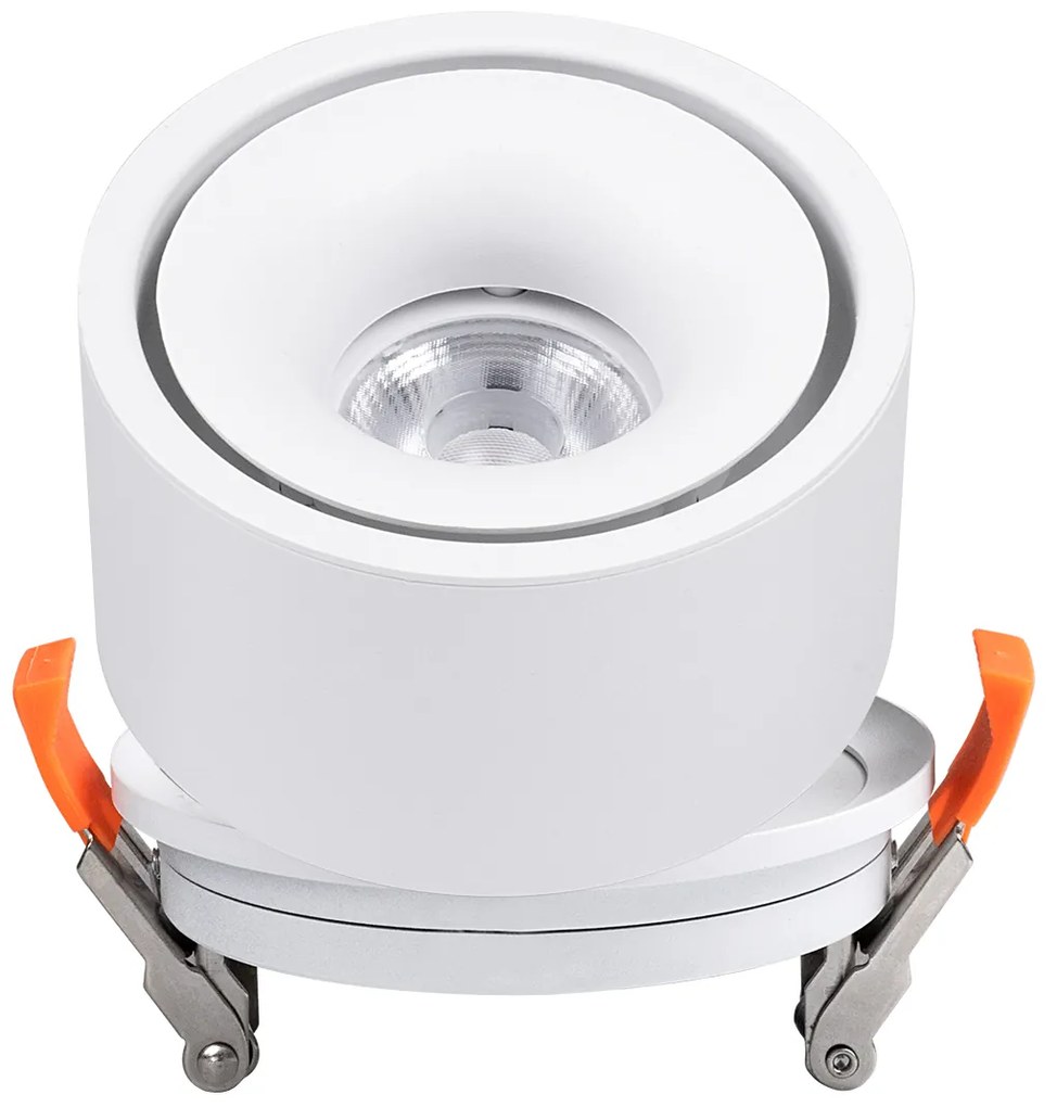 GloboStar OMEGA-R 60294 Χωνευτό LED Spot Downlight TrimLess Φ10cm 12W 1560lm 36° AC 220-240V IP20 Φ10 x Υ8.2cm - Στρόγγυλο - Λευκό - Φυσικό Λευκό 4500K - Bridgelux COB - 5 Years Warranty