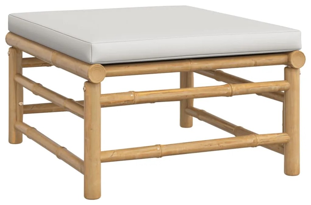 vidaXL Σαλόνι Κήπου Σετ 8 Τεμαχίων από Μπαμπού με Αν. Γκρι Μαξιλάρια