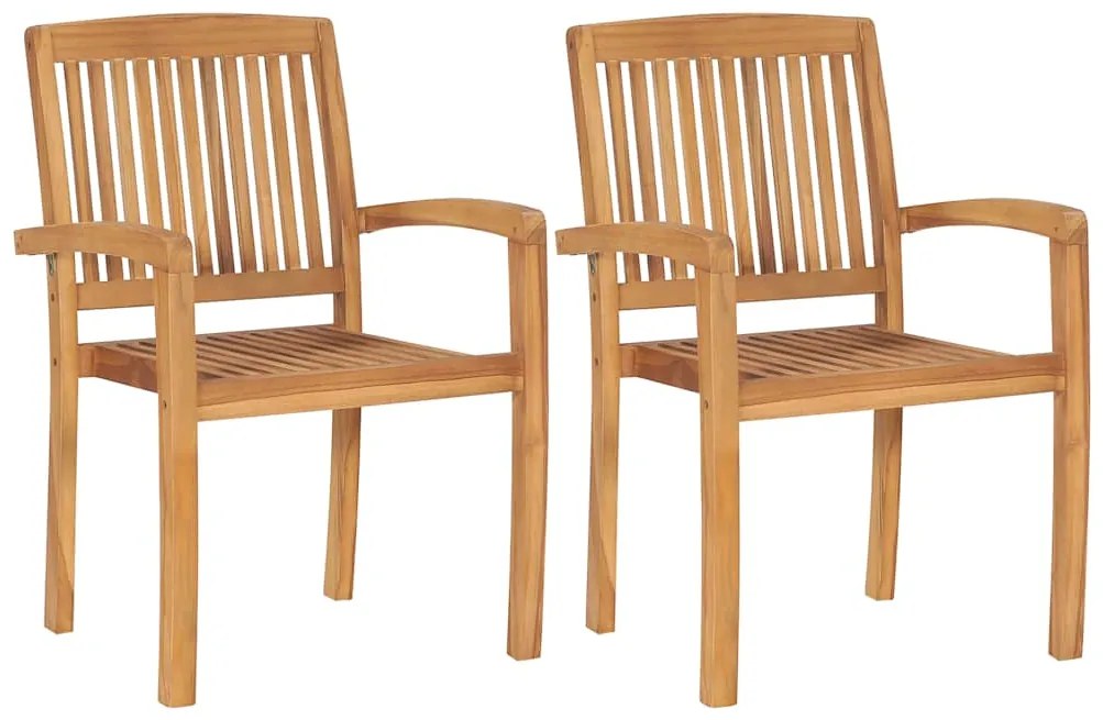 vidaXL Καρέκλες Κήπου 2 τεμ. από Μασίφ Ξύλο Teak με Taupe Μαξιλάρια
