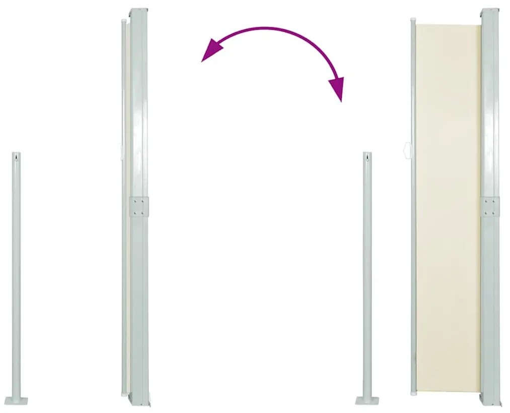 vidaXL Σκίαστρο Πλαϊνό Συρόμενο Βεράντας Κρεμ 170 x 300 εκ.