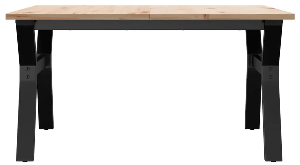 vidaXL Τραπεζάκι Σαλονιού Πλαίσιο Υ 90x90x45εκ Μασίφ Πεύκο/Ατσάλι