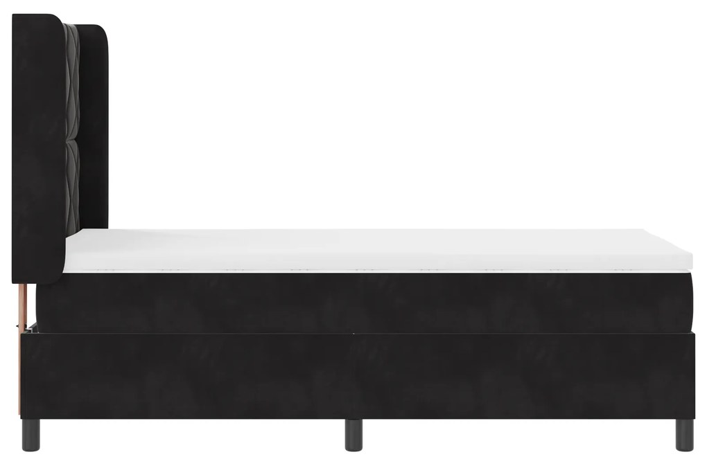 vidaXL Κρεβάτι με στρώμα Μαύρο 90x190 εκ Βελούδο