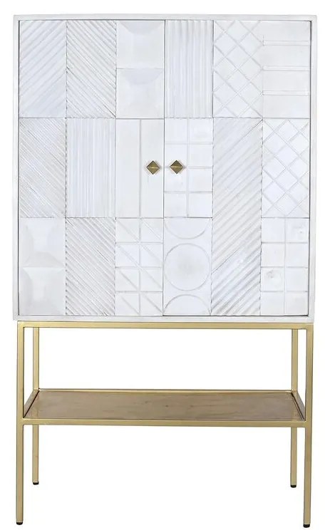 Σκευοθήκη DKD Home Decor Λευκό Χρυσό Μέταλλο Ξύλο από Μάνγκο 91 x 44 x 152 cm