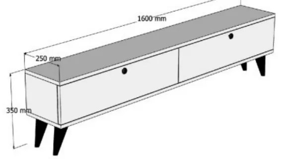 Έπιπλο τηλεόρασης Paris Megapap χρώμα ανθρακί 160x25x35εκ.
