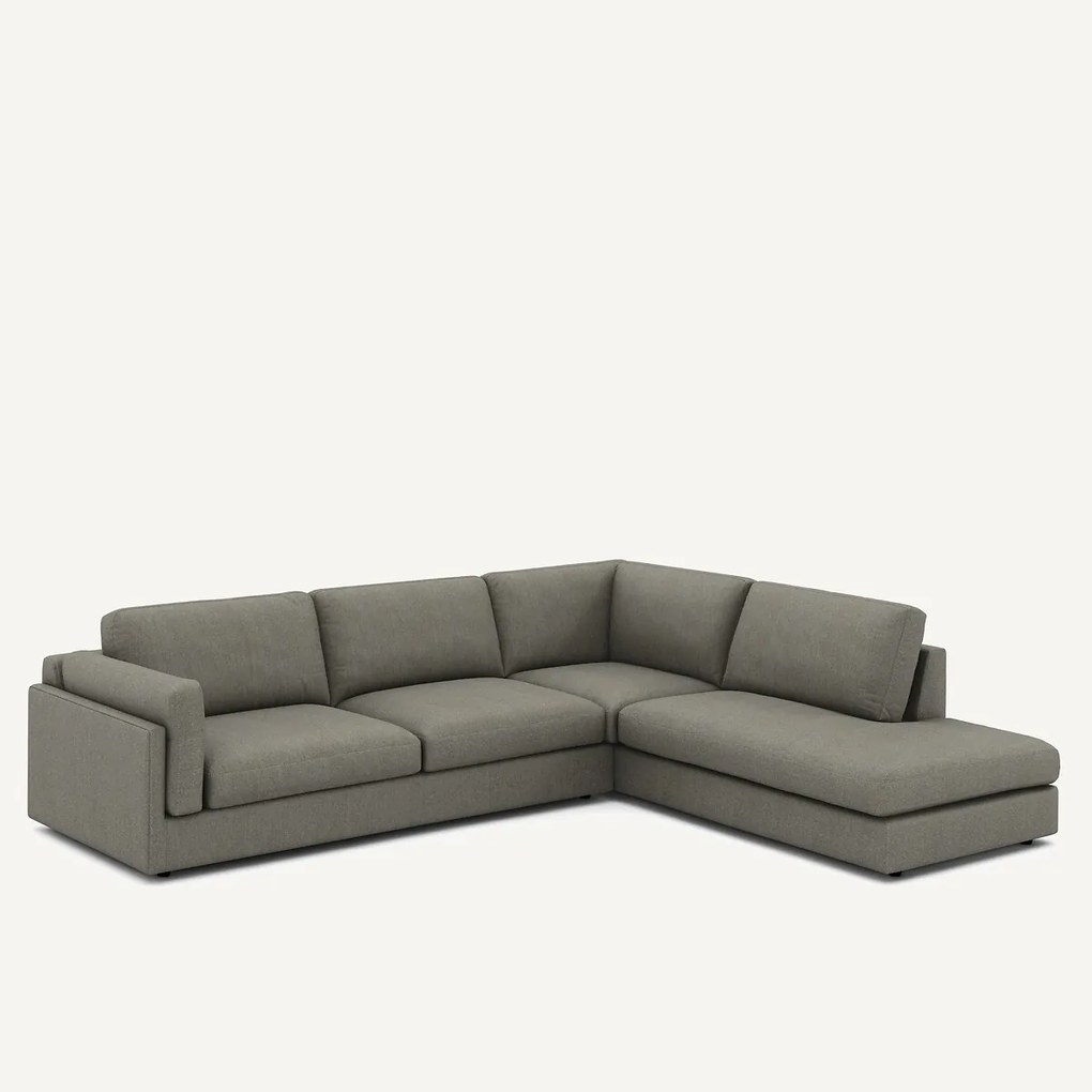 Γωνιακός καναπές με ανάκλιντρο σε υφή τουίντ, César