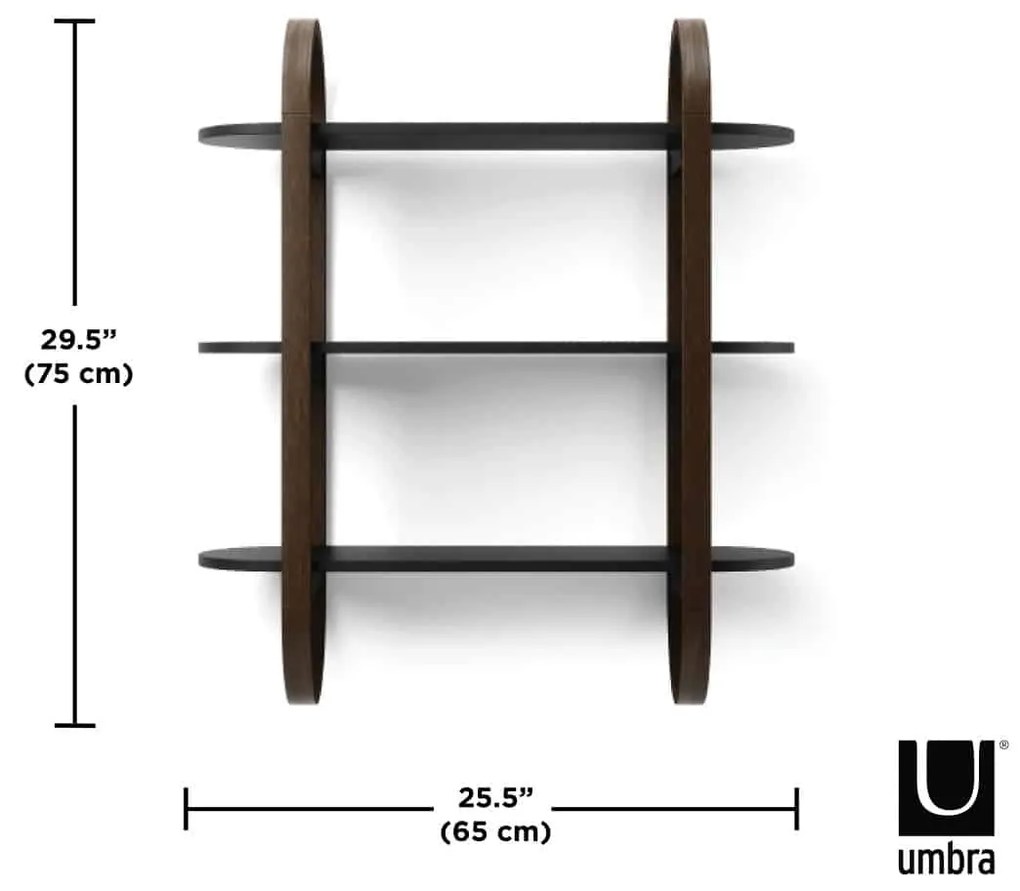 Ξύλινη ραφιέρα τοίχου 65x24x75 Umbra Bellwood blk