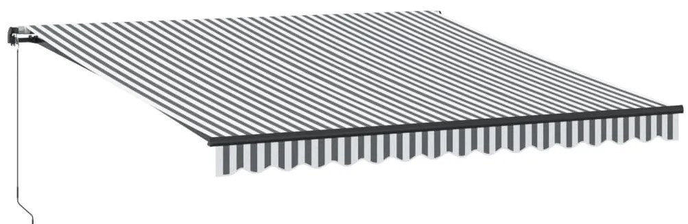 vidaXL Τέντα Πτυσσόμενη Χειροκίνητη Ανθρακί / Λευκή 400x350 εκ.