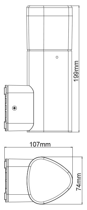 LED SMD WALL LUMINAIRE 7W 410LM 340° 230V AC 3.000K DARK GREY CRI80 IP54 30.000HRS