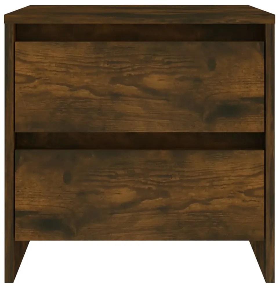 vidaXL Κομοδίνα 2 τεμ. Καπνιστή Δρυς 45x34,5x44,5 εκ. από Επεξ. Ξύλο