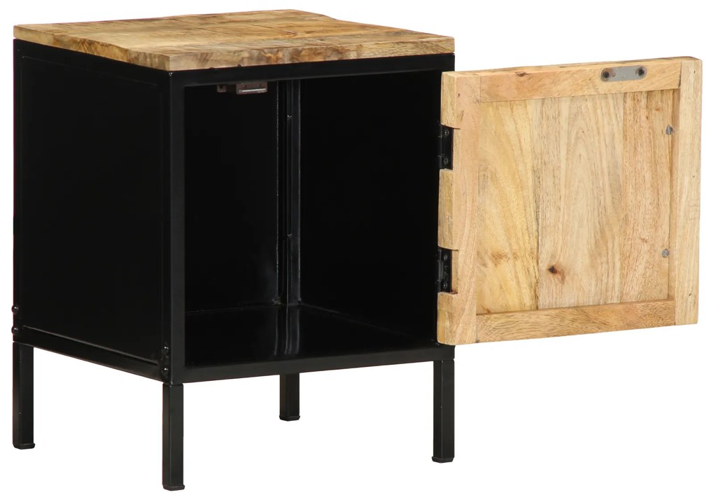 vidaXL Κομοδίνο 30 x 30 x 40 εκ από Στερεό Ξύλο Rough Mango