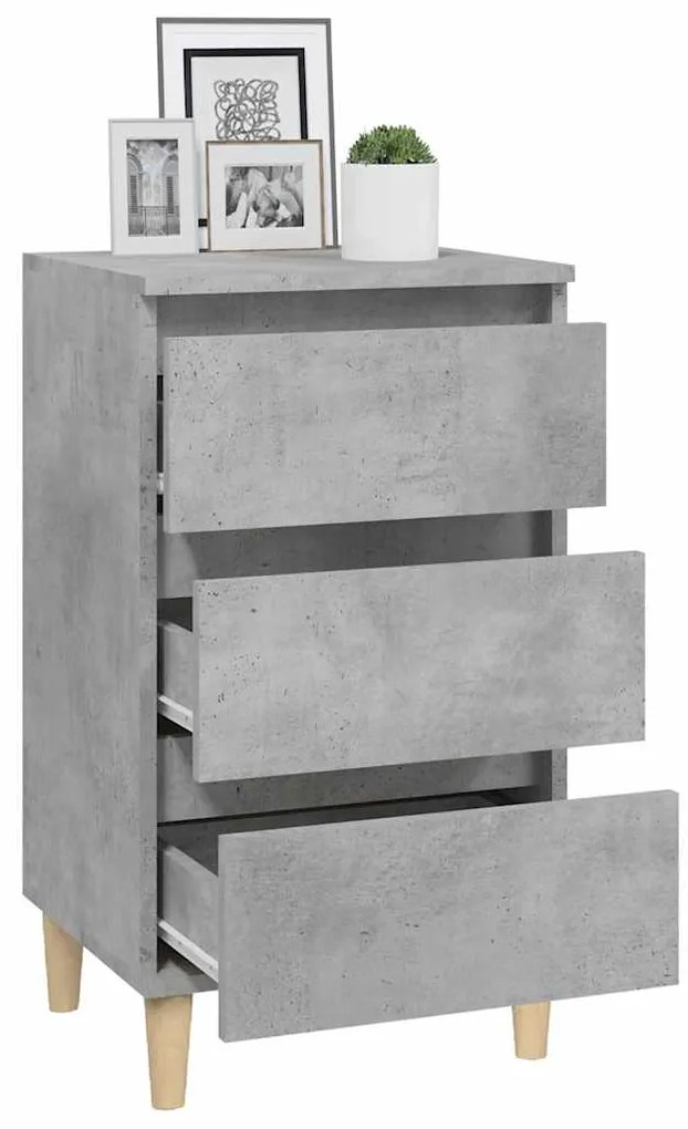 vidaXL Κομοδίνο Γκρι Σκυρ. 40x35x70 εκ. από Επεξεργασμένο Ξύλο