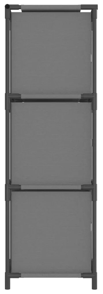 vidaXL Ντουλάπι με 3 Υφασμάτινα Συρτάρια Γκρι 34x34x101 εκ. από Ατσάλι
