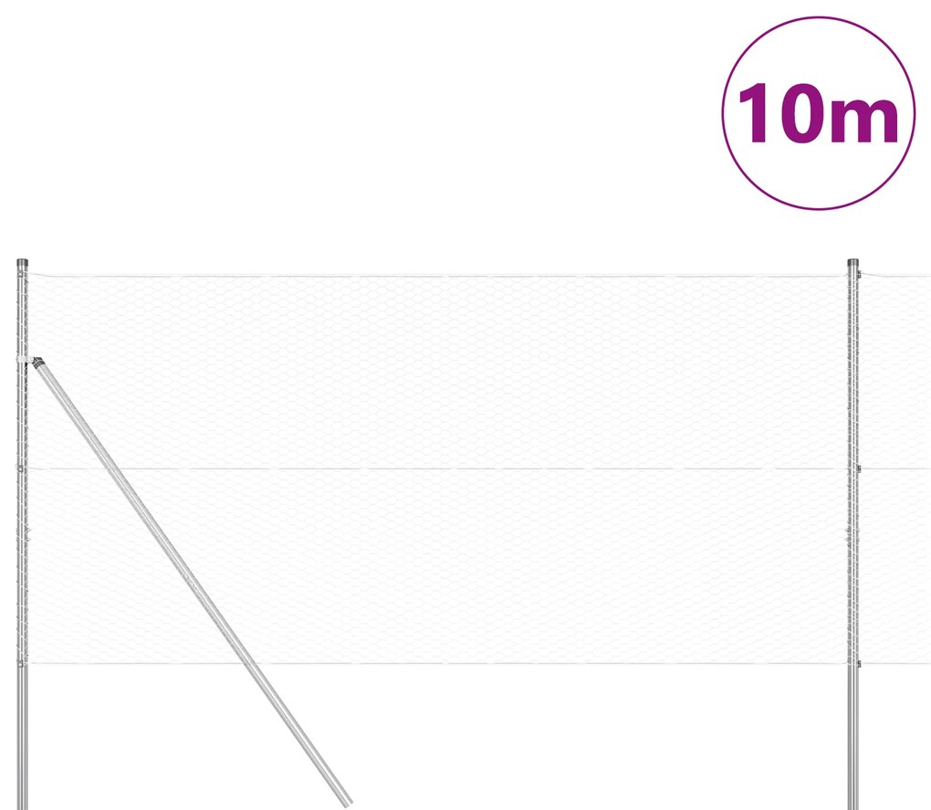 vidaXL Φράκτης 1.4x10 μ Γαλβανισμένο Ατσάλι