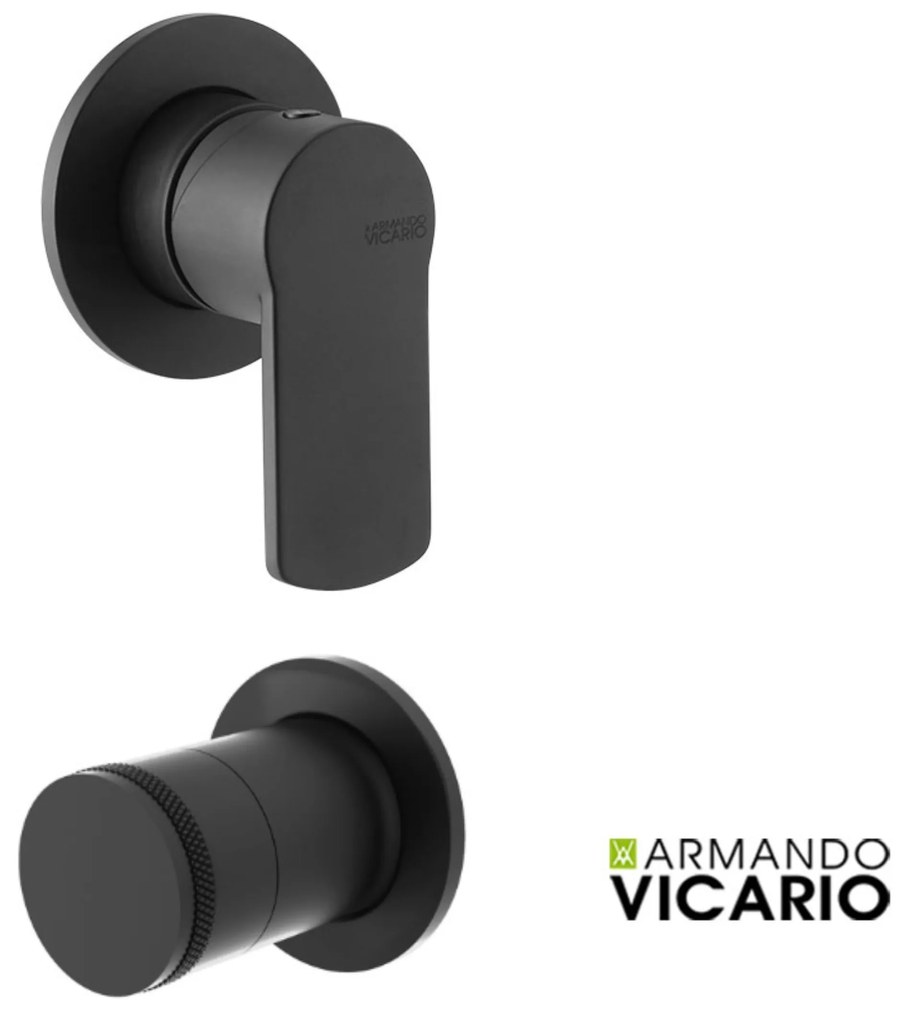 Armando Vicario GLAM Μίκτης εντοιχισμού &amp; La Torre εκτροπέας περιστροφικός 3 εξόδων Black Matt