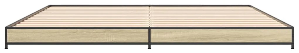 vidaXL Πλαίσιο Κρεβατιού Sonoma Δρυς 200x200 εκ. Επεξ. Ξύλο &amp; Μέταλλο
