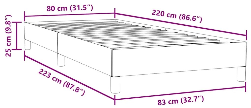 ΚΡΕΒΑΤΙ BOXSPRING ΧΩΡΙΣ ΣΤΡΩΜΑ ΣΚΟΥΡΟ ΜΠΛΕ 80X220 ΕΚ. ΒΕΛΟΥΔΙΝΟ 3315853