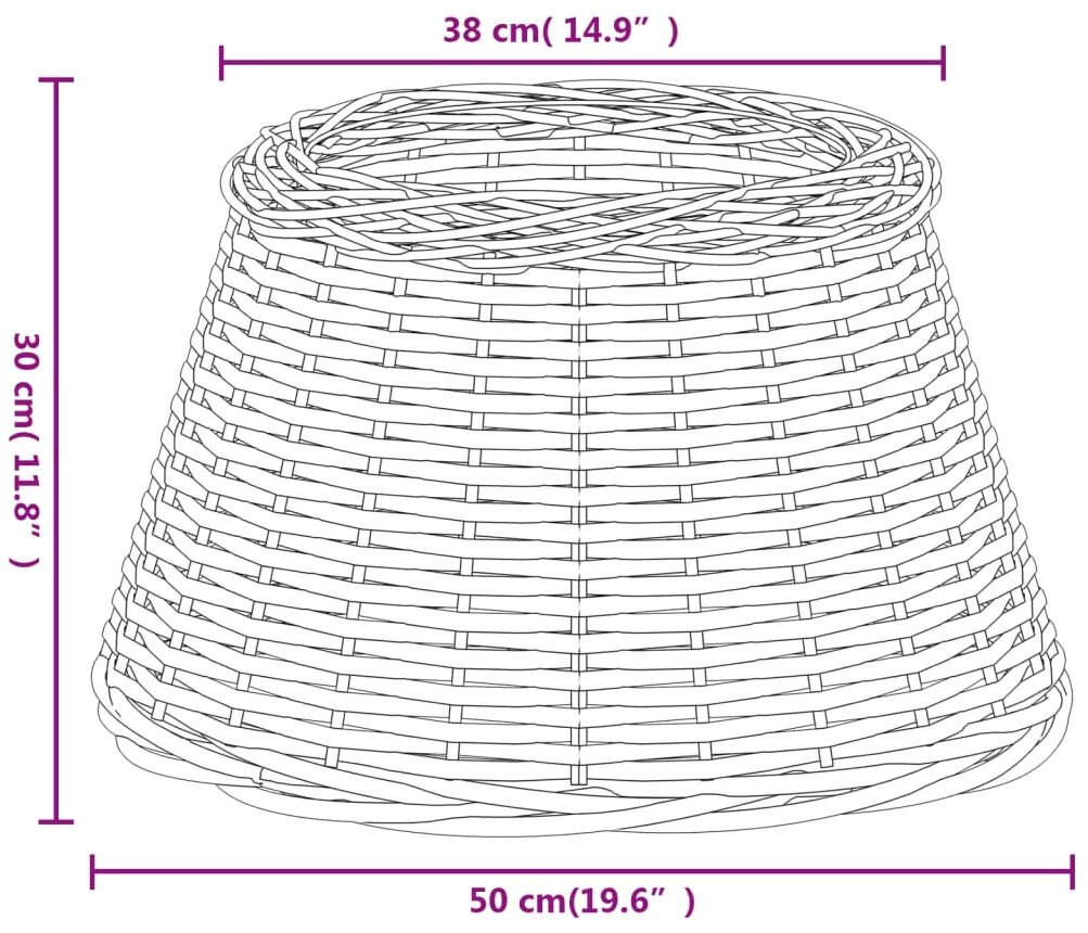vidaXL Καπέλο Φωτιστικού Καφέ Ø50x30 εκ. από Wicker