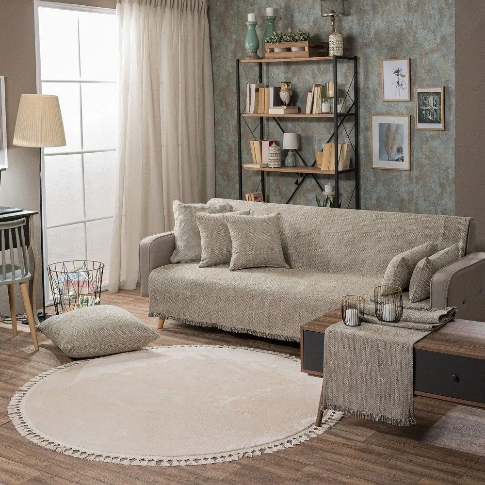 Ριχτάρι Utah 07 Beige Teoran Two-seater 180x250cm Ακρυλικό,Βαμβάκι, Polyester