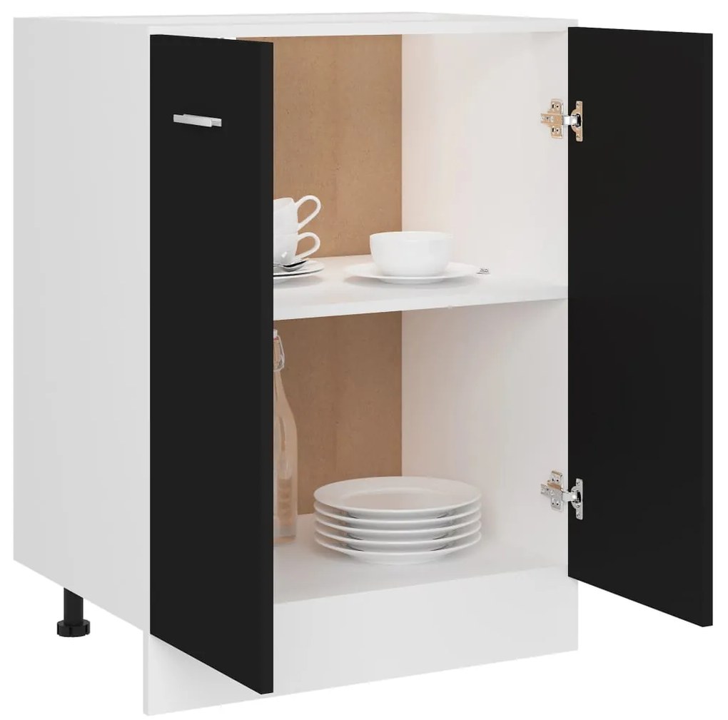 vidaXL Ντουλάπι "Lyon" Μαύρο 60x46x81,5 εκ. από Τεχνητό Ξύλο