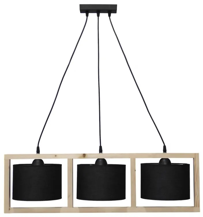 Φωτιστικό Οροφής Τρίφωτο Heronia HKF-03 14-0225 Wood/Black