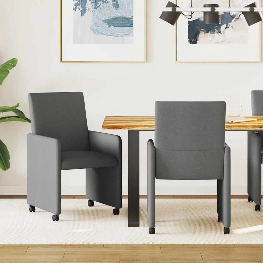 vidaXL Καρέκλα τραπεζαρίας 2 pcs Σκούρο γκρι 57 x 66 x 94 εκ ύφασμα