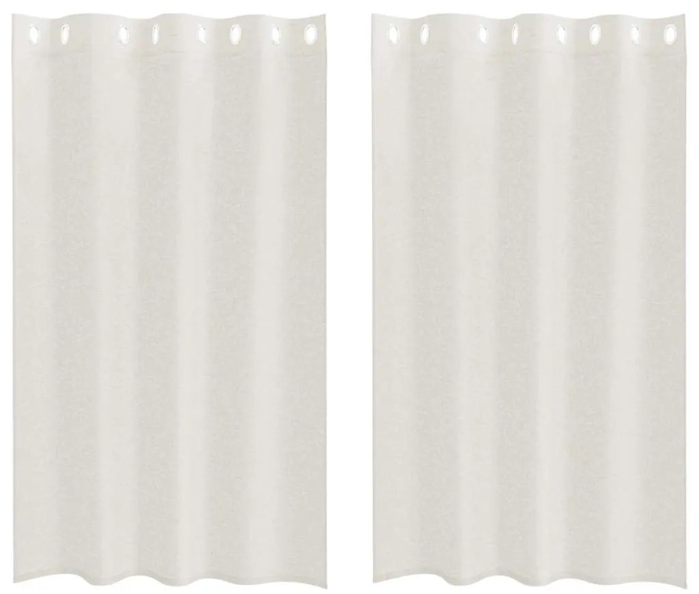vidaXL Κουρτίνες με κουρτίνες 2 pcs Κρεμ 140x175cm Πολυεστέρας