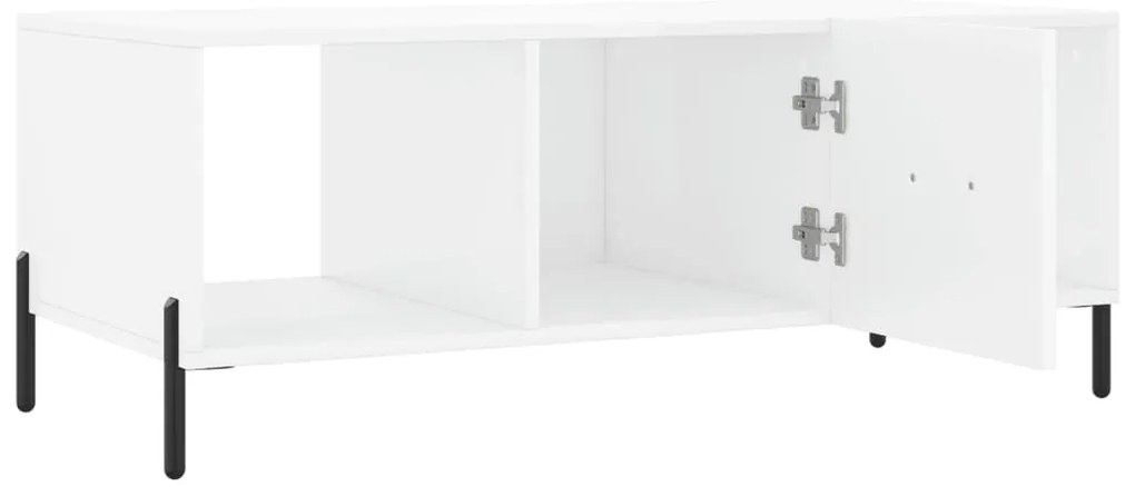 vidaXL Τραπεζάκι Σαλονιού Γυαλ. Λευκό 102x50x40 εκ. Επεξεργ. Ξύλο