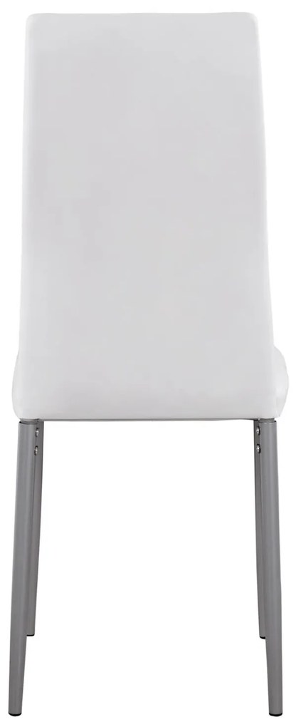 Καρέκλα LADY Μεταλλική με Κάθισμα PU Λευκό 40x48x95εκ. 4αδα 40x48x95 εκ.