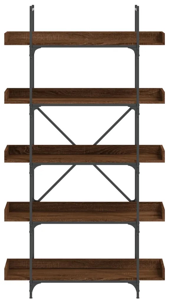 vidaXL Βιβλιοθήκη 5 Επιπέδων Καφέ Δρυς 100x33x180,5 εκ. Επεξεργ. Ξύλο