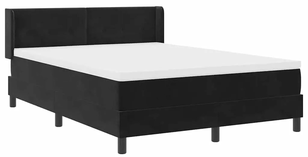 vidaXL Κρεβάτι με Ελατήρια και Στρώμα Μαύρο 100x200 εκ. Βελούδο Μαύρο