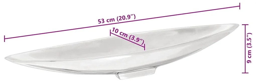 vidaXL Καλάθι Φρούτων Ασημί 54x9x10 εκ Αλουμίνιο