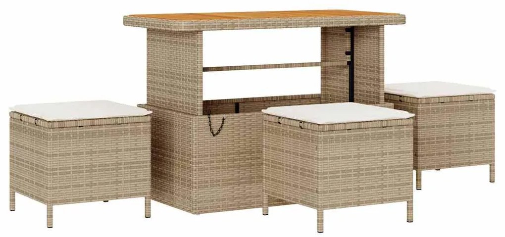 vidaXL Σετ Καναπέ Κήπου 10 pcs Μπεζ και Κρέμα συνθετικό ρατάν